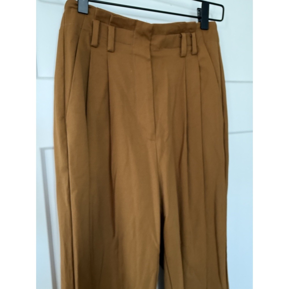 Elizabeth And James Size 2 Brown Dress Pants Cuff Wide Leg Trendy Cute